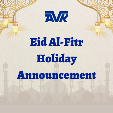Eid Al-Fitr holiday announcement by AVK Saudi showing office closure from 19 March to 24 March and reopening on 25 March